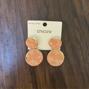Chico’s No Droop orange Round drop earring